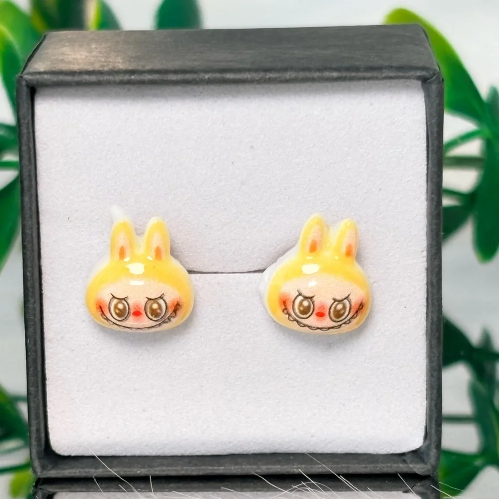 Cute‎ Yellow Monster Character Stud Earrings